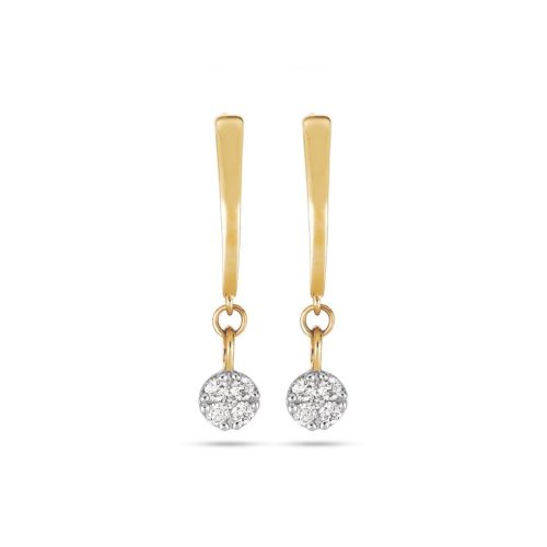 Stone and Strand 10K Yellow Gold Diamond Disco Drop Earrings Front Image