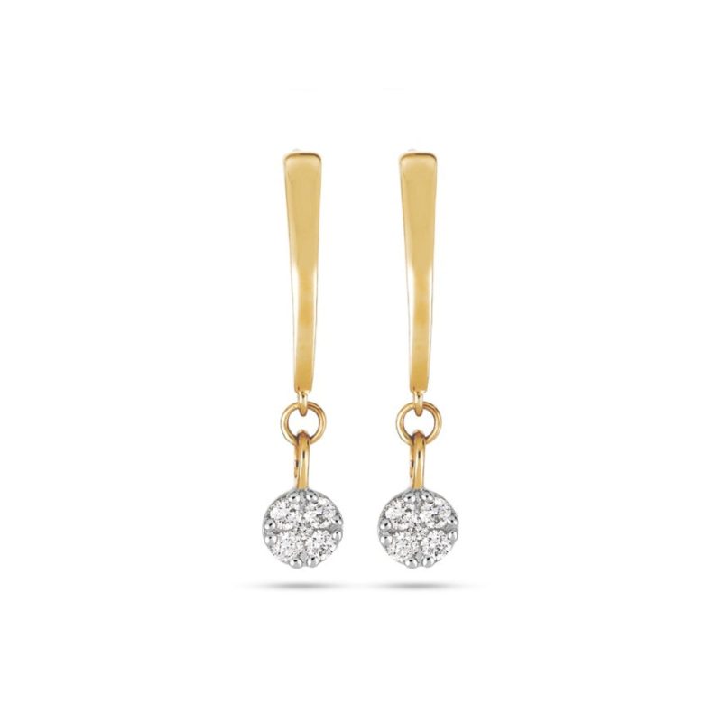 Stone and Strand 10K Yellow Gold Diamond Disco Drop Earrings Front Image