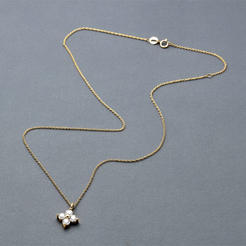 1CTW LUCKIEST CLOVER LAB CREATED DIAMOND NECKLACE EDITORIAL