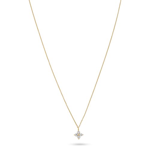 1CTW LUCKIEST CLOVER LAB CREATED DIAMOND NECKLACE FRONT 2