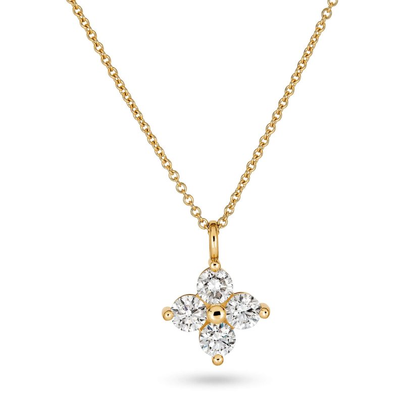 1CTW LUCKIEST CLOVER LAB CREATED DIAMOND NECKLACE FRONT