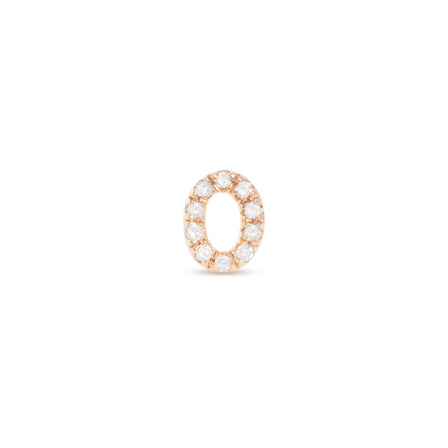 Stone and Strand 14K Yellow Gold All Caps Pave Initial Stud Front O Image