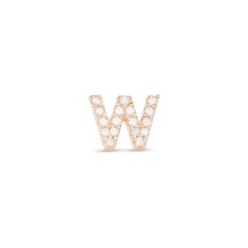 Stone and Strand 14K Yellow Gold All Caps Pave Initial Stud Front W Image