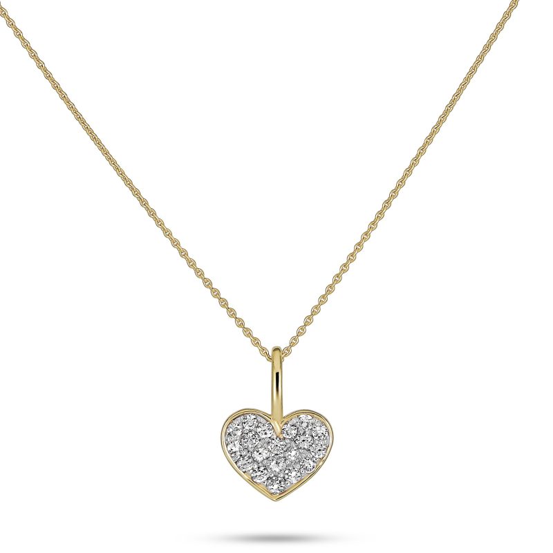 ALL MY LOVE SPARKLE HEART DIAMOND CHOKER FRONT