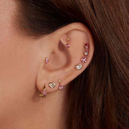 BABY HEART DIAMOND STUDS WEAR IT WITH