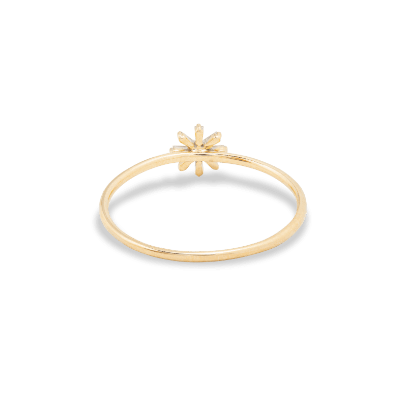 BAGUETTE DIAMOND FLOWER RING REAR