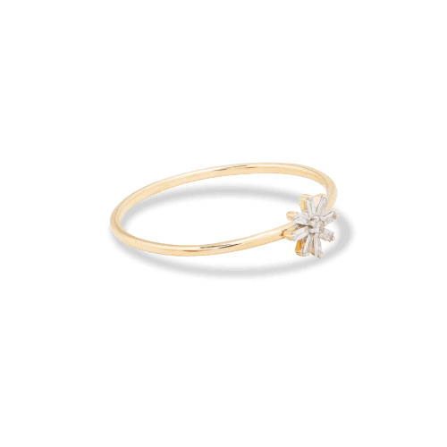 BAGUETTE DIAMOND FLOWER RING SIDE