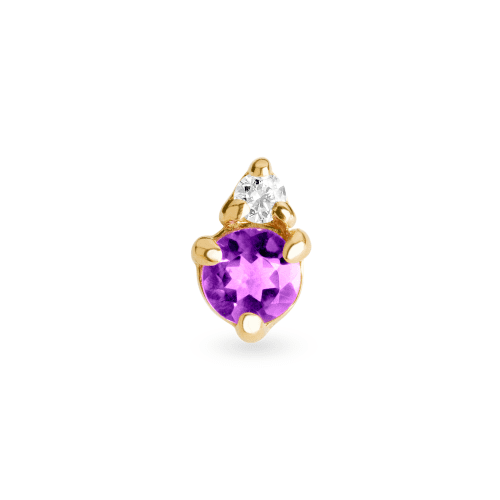 Birthstone And Diamond Stud Earring