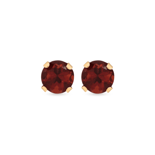 Stone and Strand 14K Yellow Gold Tiny Garnet Birthstone Earrings Front Image