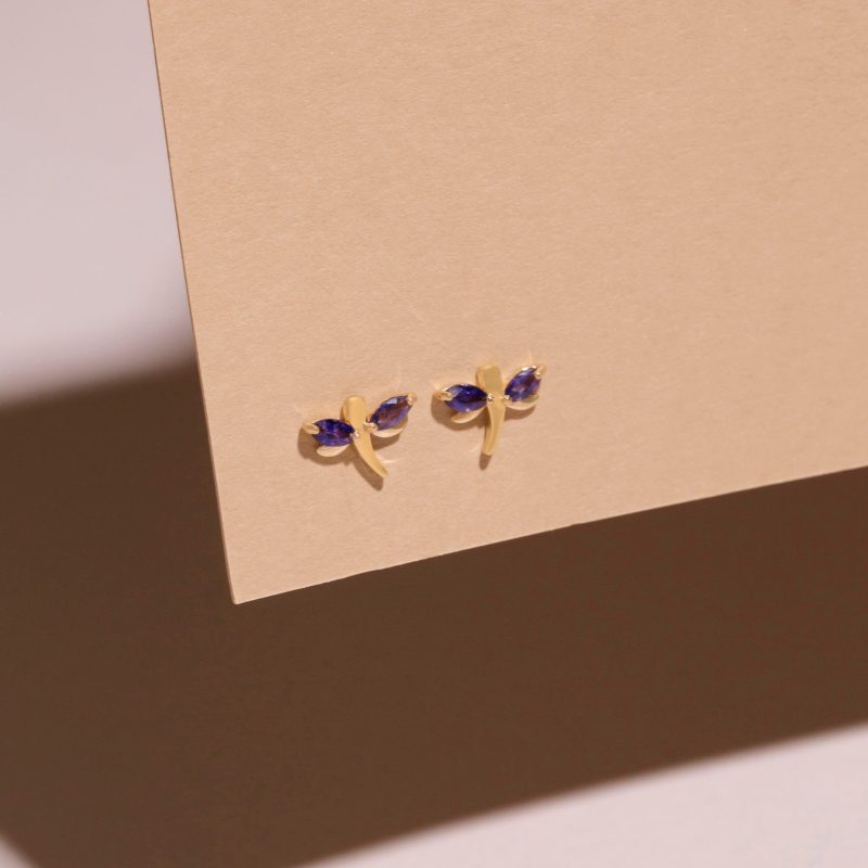 BLUE SAPPHIRE DRAGONFLY STUDS EDITORIAL