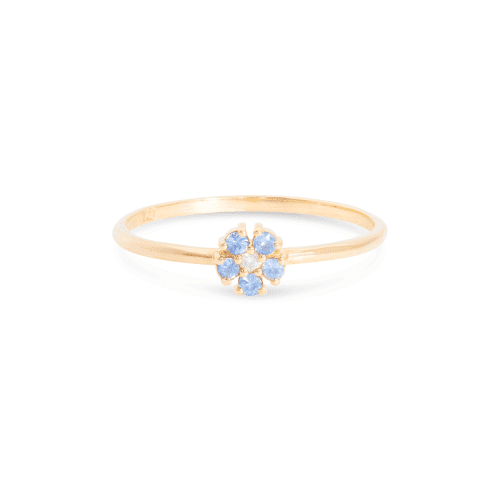 Blue Sapphire Flower Ring