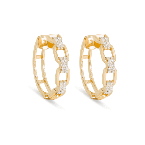 Bold Pave Linked Up Hoops