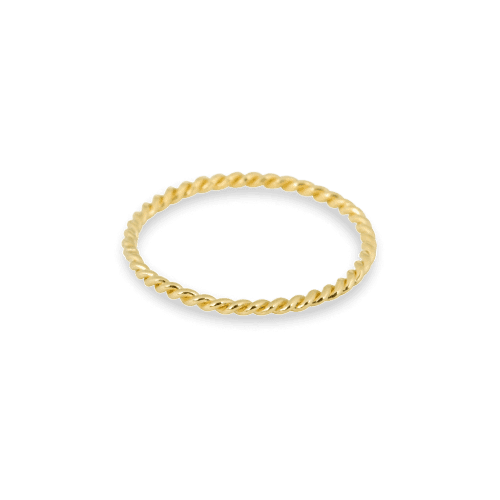 Stone and Strand 10K Yellow Gold Bold Gold Twist Ring Front Image