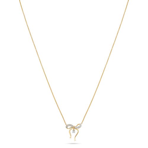 BOW NOUVEAU DIAMOND NECKLACE FRONT 2