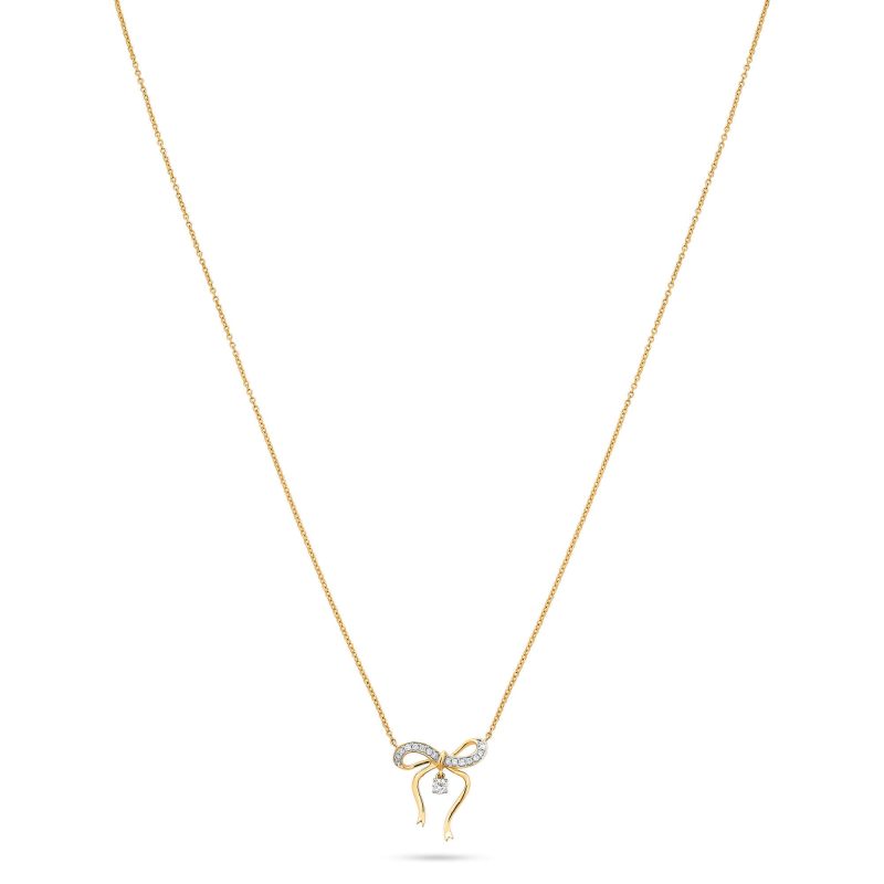 BOW NOUVEAU DIAMOND NECKLACE FRONT 2