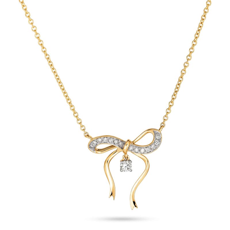 BOW NOUVEAU DIAMOND NECKLACE FRONT