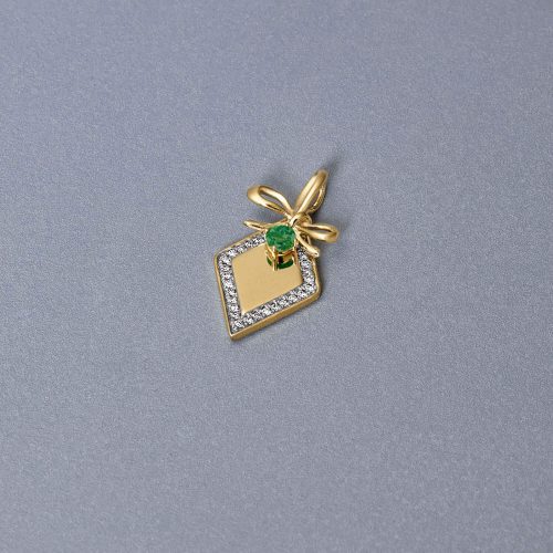 BOW NOUVEAU DIAMOND TAG CHARM EDITORIAL