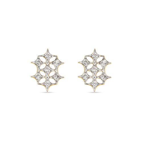 Stone and Strand 14K Yellow Gold Bright Lights Galactic Studs Front Image