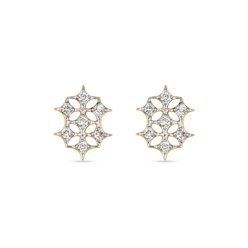 Stone and Strand 14K Yellow Gold Bright Lights Galactic Studs Front Image