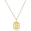 Stone and Strand 14K Yellow Gold Bubble Tea Initial Necklace B Initial Close Up Image