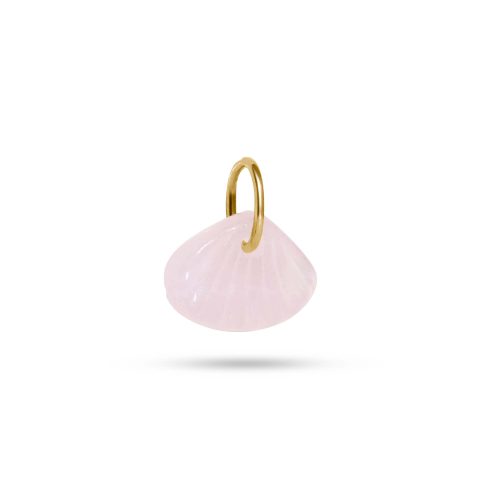 BY THE SHORE ROSE QUARTZ CHARM SIDE