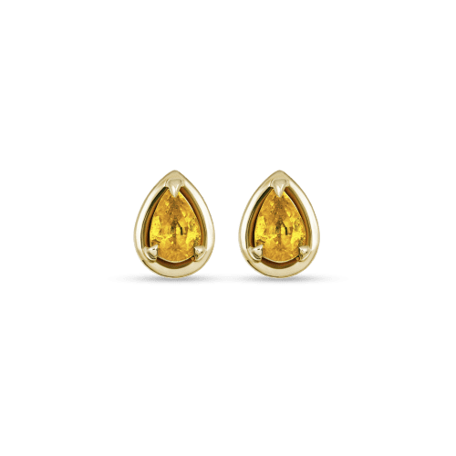 Stone and Strand 14K Yellow Gold Birthstone Pear Bonbon Studs with Citrine Front Image