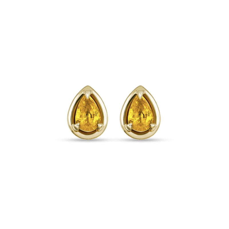 Stone and Strand 14K Yellow Gold Birthstone Pear Bonbon Studs with Citrine Front Image