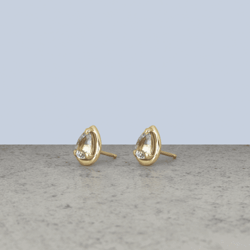 Birthstone Pear Bonbon Studs Editorial