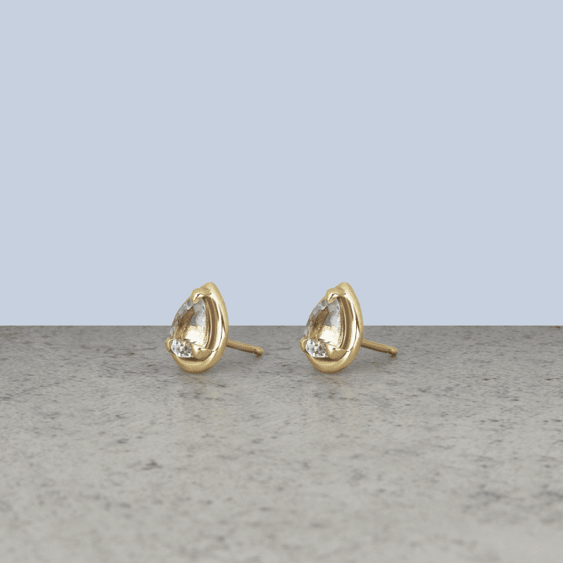 Birthstone Pear Bonbon Studs Editorial