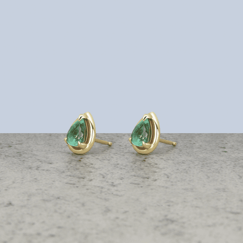 Birthstone Pear Bonbon Studs Editorial Emerald