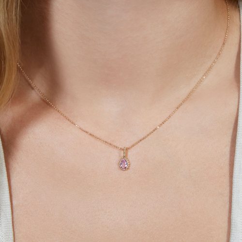 CANDY KUNZITE PENDANT ON BODY