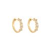 Stone and Strand 14K Yellow Gold Carnival Lab-Created Diamond Hoops Side Image