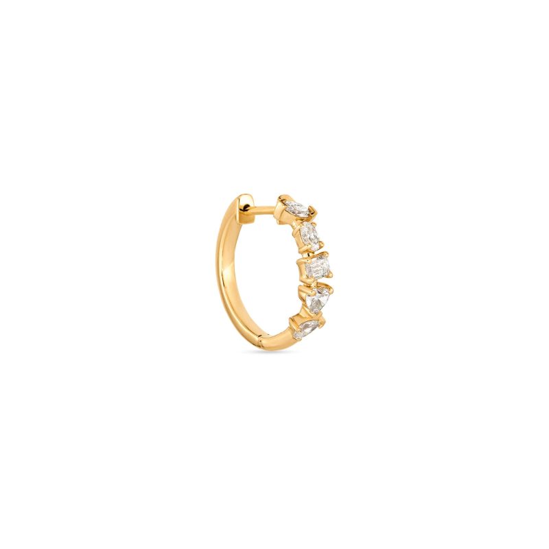 Stone and Strand 14K Yellow Gold Carnival Lab-Created Diamond Hoops Side Single Image