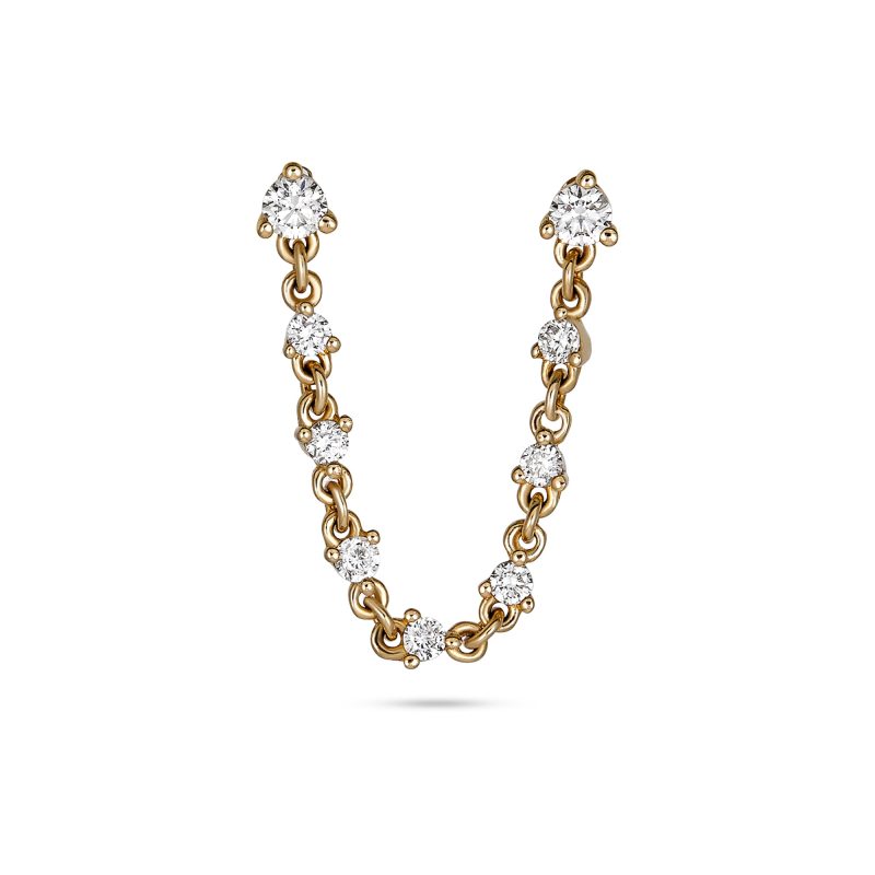 CHAIN OF DIAMONDS DOUBLE STUD FRONT