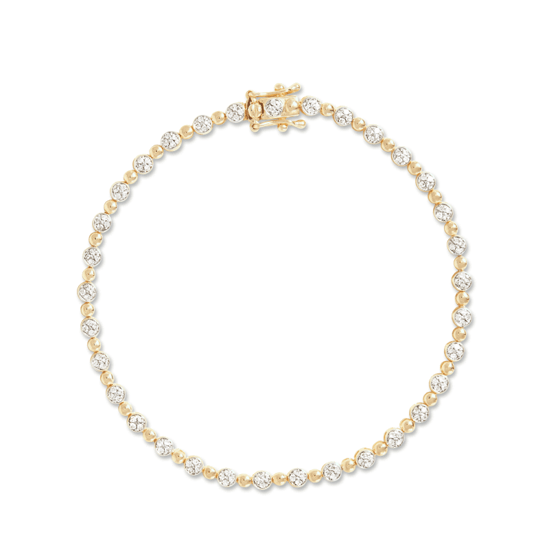 Stone and Strand 10K Yellow Gold Courtside Diamond Tennis Bracelet Front Image