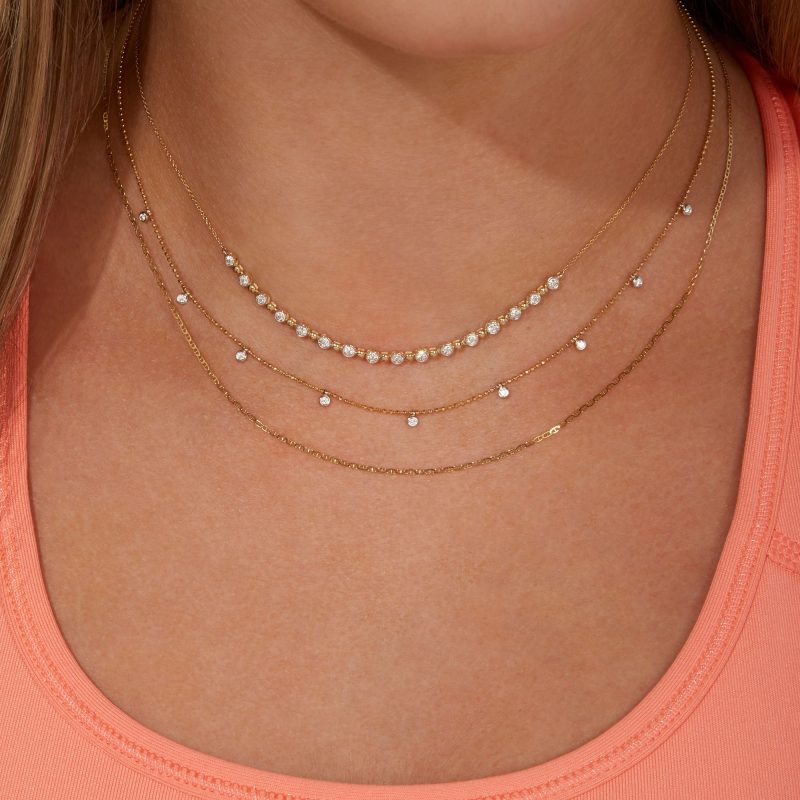 COURTSIDE DIAMOND TENNIS CHOKER ON BODY