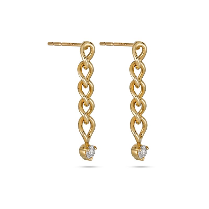 CURBSIDE DIAMOND DROP EARRINGS SIDE