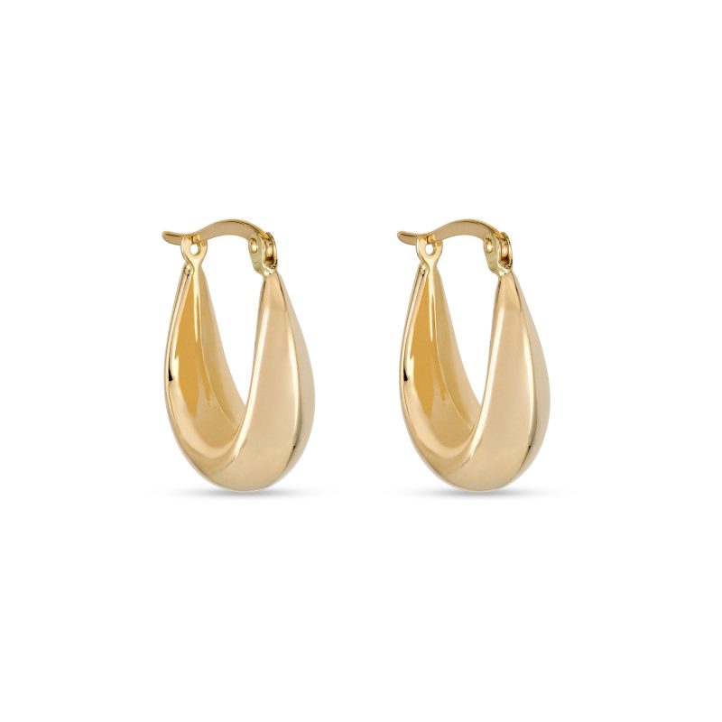 Stone and Strand 14K Yellow Gold Curvilinear Hoops Rear Image