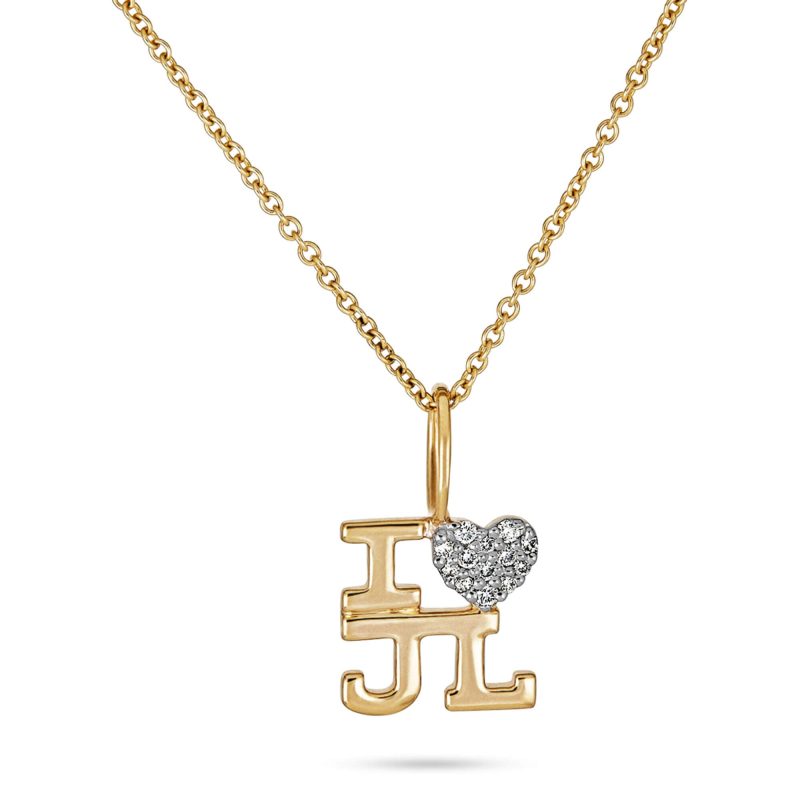 Stone and Strand 14K Yellow Gold  Custom Love Note Diamond Necklace Close Up Image