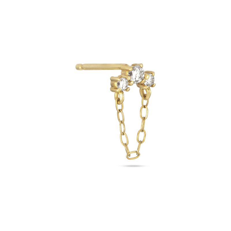 DAINTY DIAMOND TRIO CHAIN STUD SIDE 7ab998bf 554d 46f3 907c bd565ca84a80