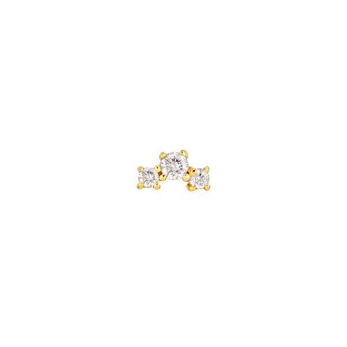 Stone and Strand 14K Yellow Gold Dainty Diamond Trio Stud Single Image