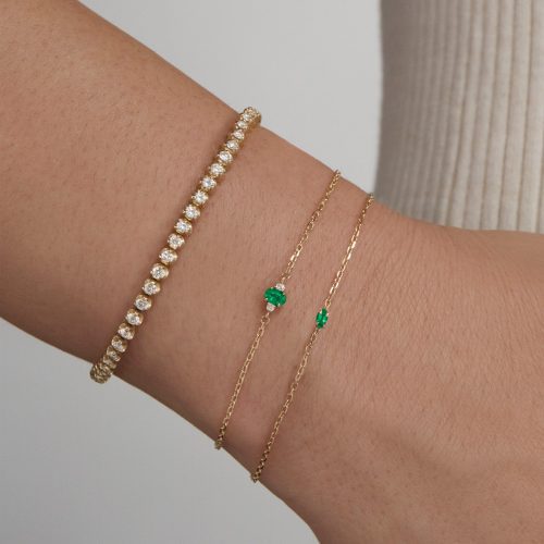 DAINTY EMERALD LUXE BRACELET WEAR IT WITH