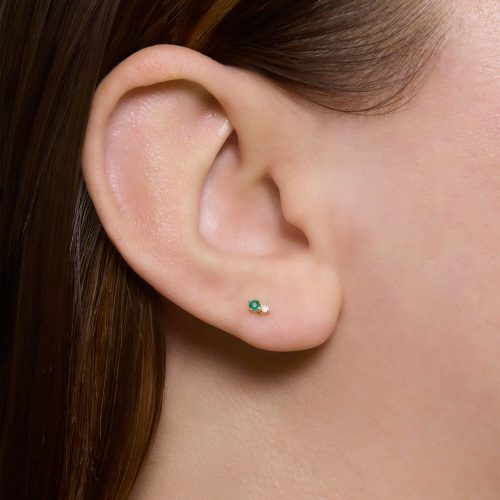 DAINTY GREEN GODDESS BUDDY STUDS ON BODY