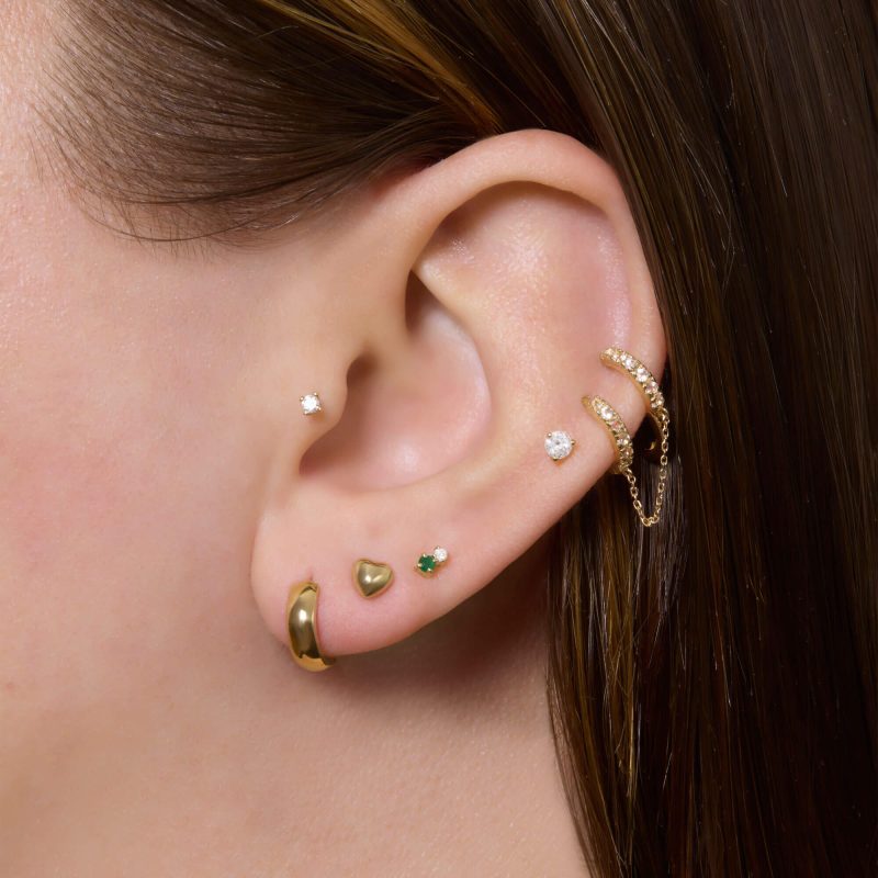 DAINTY GREEN GODDESS BUDDY STUDS WEAR IT WITH