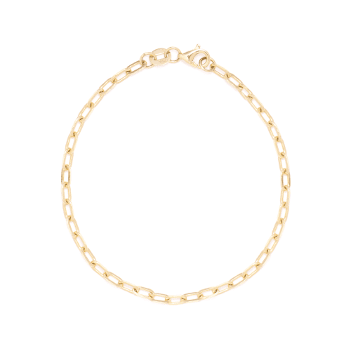 Stone and Strand 10K Yellow Gold Dainty Paperclip Bracelet Front Image