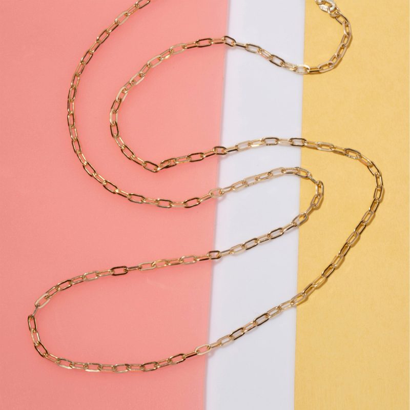 DAINTY PAPERCLIP NECKLACE EDITORIAL