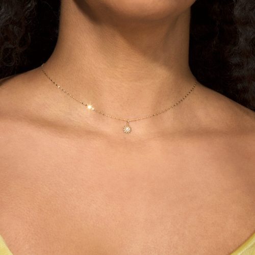 DAISY CHAIN SPARKLE CHOKER ON BODY