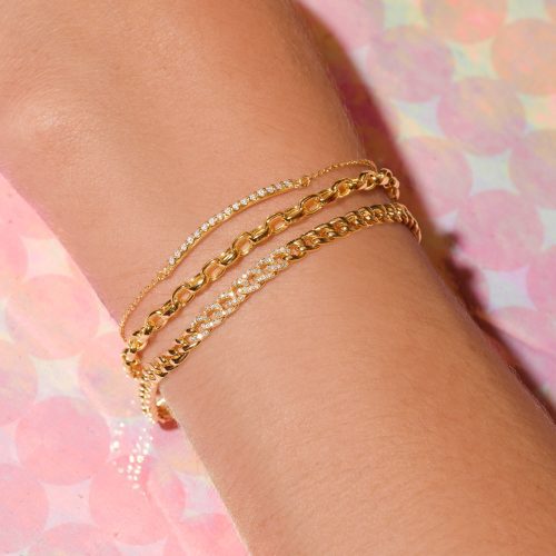 DIAMOND BAR SLIDER BRACELET FULL LOOK 1