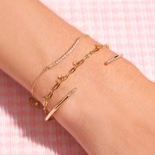 DIAMOND BAR SLIDER BRACELET FULL LOOK 2