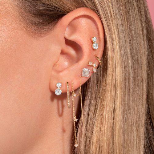 DIAMOND BURST DANGLE EARRINGS WEAR IT WITH